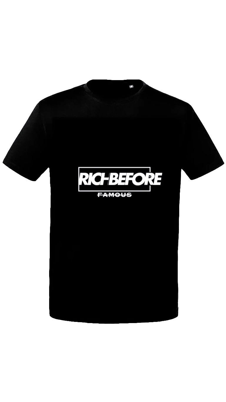Rich Before Famous vintage stamp, organic cotton T-shirt